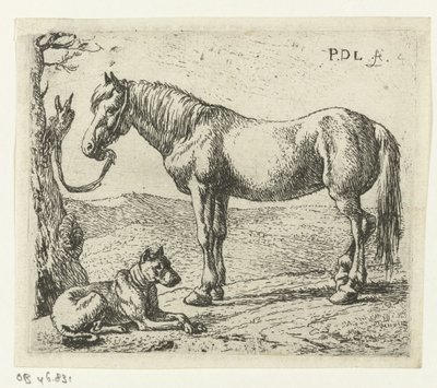 Häst och hund på en äng Hästar (serietitel) av Pieter Bodding van Laer