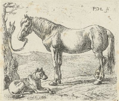 Häst och hund på en äng Hästar (serietitel) av Pieter Bodding van Laer