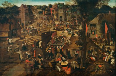 A village fair (Village festival in honour of Saint Hubert and Saint Anthony) av Pieter Breughel the Younger