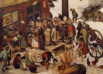 Folkräkningen i Betlehem, detalj av folkräkningskontoret av Pieter Bruegel the Elder