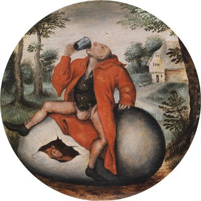 Drunkaren på ett ägg. av Pieter Brueghel the Younger
