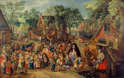 Pingstbrudspelet, ca. 1620 av Pieter Brueghel the Younger
