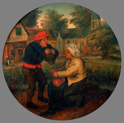 Oidentifierat flamländskt ordspråk, sent 1500-tal av Pieter Brueghel the Younger