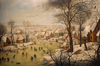 Vinterlandskap med en fågelfälla av Pieter Brueghel the Younger