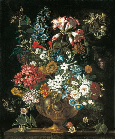 Oktober, från The Twelve Months of Flowers, en blomkalender med stilleben av Pieter Casteels