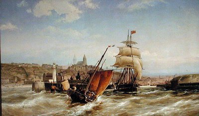 Boulognes hamn av Pieter Christiaan Cornelis Dommelshuizen