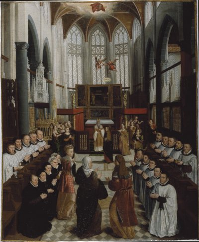 Presentationen av Jungfrun i templet, ca 1530-35 (olja på linneduk) av Pieter Claeissens