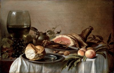 Frukost med skinka, 1647. av Pieter Claesz