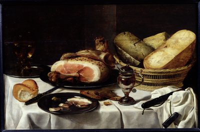 Stilleben med skinka av Pieter Claesz