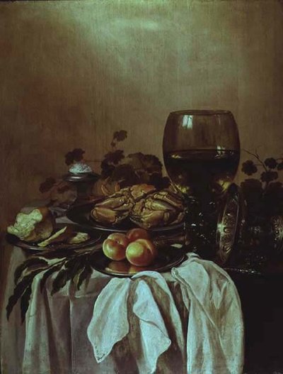 Stilleben med en krabba av Pieter Claesz