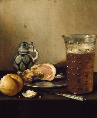 Stilleben med en skinka, 1600-talet av Pieter Claesz