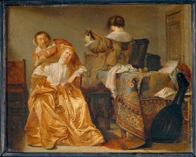 Dame à sa toilette - En dam på sin toalett ... av Pieter Codde