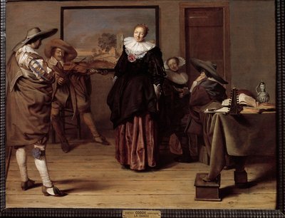 Danslektionen Målning av Pieter Codde (1599-1678) av Pieter Codde