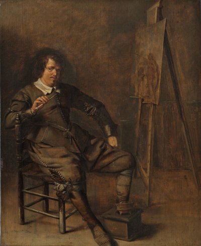 Porträtt av en målare framför sitt staffli, c.1630 av Pieter Codde