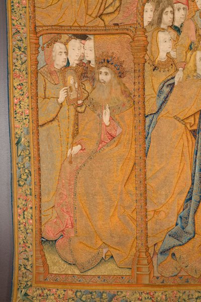 flamländsk gobeläng. Tillkännagivande. Detalj, c.1502-04 (guld, silver, siden och ull) av Pieter Coecke van Aelst