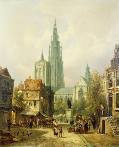Utsikt över Antwerpen, 1870 av Pieter Cornelis Dommershuijzen