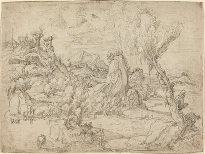 Landskap med Kristi dop av Pieter Cornelisz Kunst