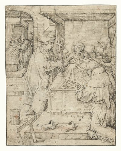 Att ta hand om de sjuka Works of Mercy (serietitel) av Pieter Cornelisz. genaamd Kunst