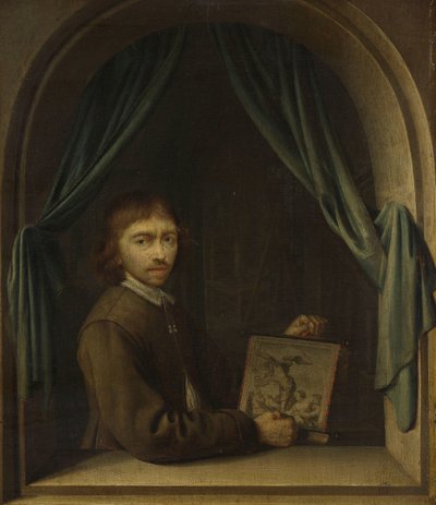 Porträtt av en målare av Pieter Cornelisz. van Egmondt (attributed to)