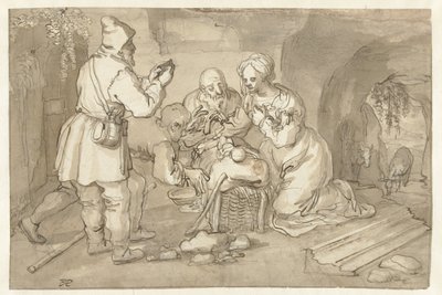 Tillbedjan av herdarna av Pieter Cornelisz. van Rijck