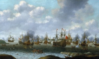 Den holländska räden vid Medwayfloden (England), juni 1667 av Pieter Cornelisz van Soest