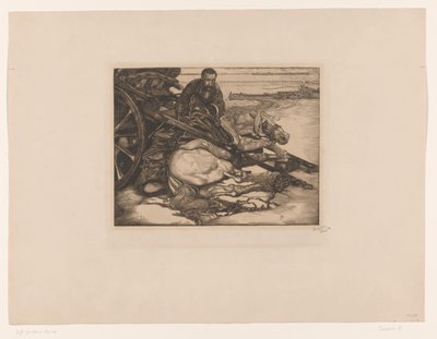 Skadad draghäst av Pieter Dupont (signed by artist)
