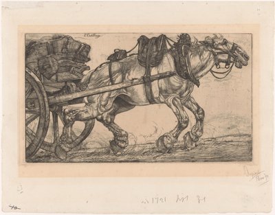 Draghäst framför en vagn L