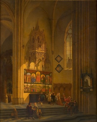 Albrecht Dürer före Gents altartavla, ca. 1840. av Pieter Frans De Noter
