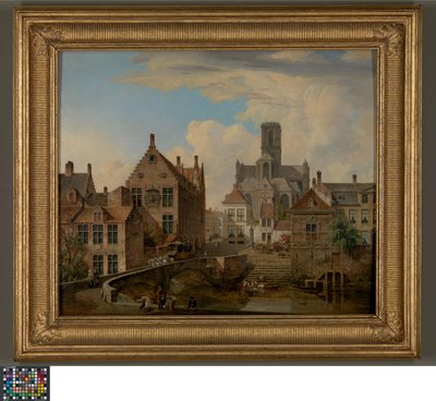 Sankt Bavos katedral och Reepkanalen i Gent av Pieter Frans De Noter