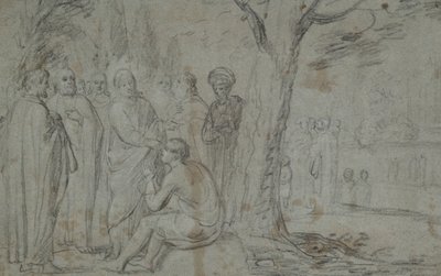 Kristus helar den blinde mannen (recto); Venus och Amor (verso) av Pieter Fransz. de Grebber