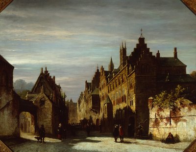 En holländsk gatuscen med soldater av Pieter Gerard Vertin