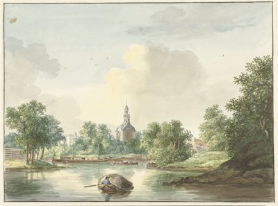 Hogewoerdse Poort i Leiden sett från Singel av Pieter Gerardus van Os