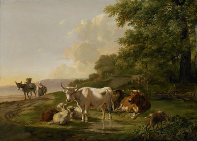 Landskap med boskap av Pieter Gerardus van Os