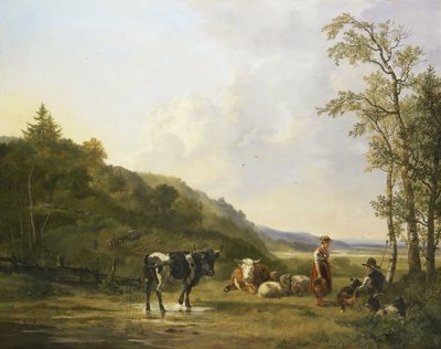 Landskap med herdar och boskap av Pieter Gerardus van Os