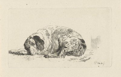 Liggande hund av Pieter Gerardus van Os