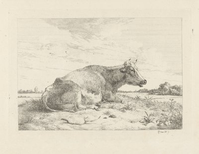 Liggande ko med tistel av Pieter Gerardus van Os