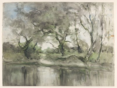 Träd vid vattenbrynet av Pieter H.J.J. Ras (signed by artist)