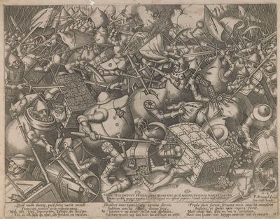Fight of the Money-Bags and the Coffers, c. 1560 av Pieter Heyden van der