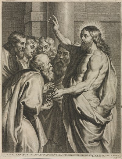 Kristus ger nycklarna till Petrus av Pieter I de Jode