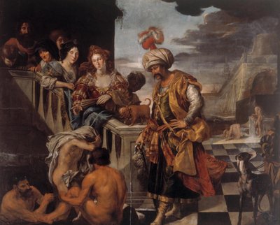 Bada i en orientalisk hamn av Pieter Isaacsz