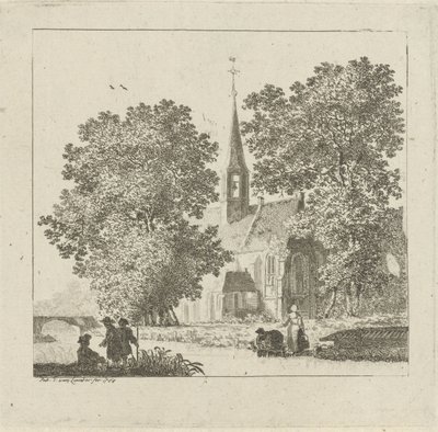 Utsikt över en kyrka av Pieter Jan van Liender
