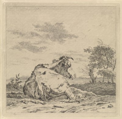 Landskap med liggande ko av Pieter Janson