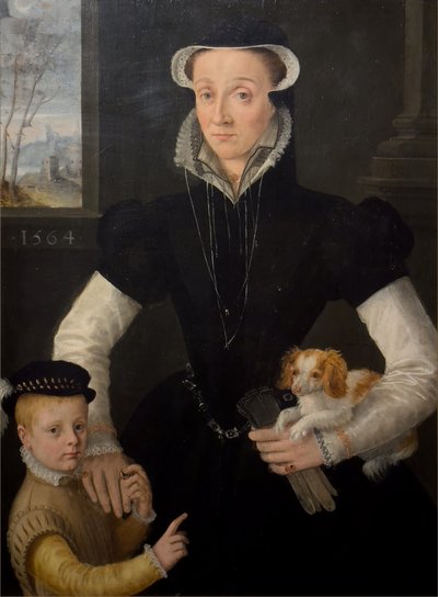 Änka med sin son av Pieter Jansz. (manner of) Pourbus