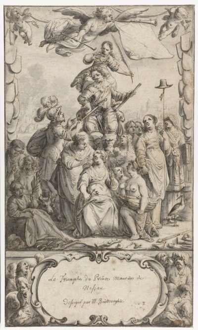 Frontispice Design för Frederick Hendrick van Nassauw av Pieter Jansz