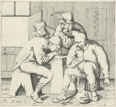 Fyra män runt ett bord av Pieter Jansz Quast (possibly)