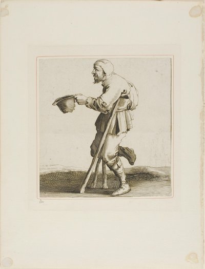 Lame Beggar Asking for Alms, från T is al verwart-gaern (Det är redan förvirrande) av Pieter Jansz. Quast