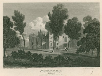 Strawberry Hill, Twickenham, London; Sätet för enkegrevinnan Waldegrave av Pieter Jansz. Quast