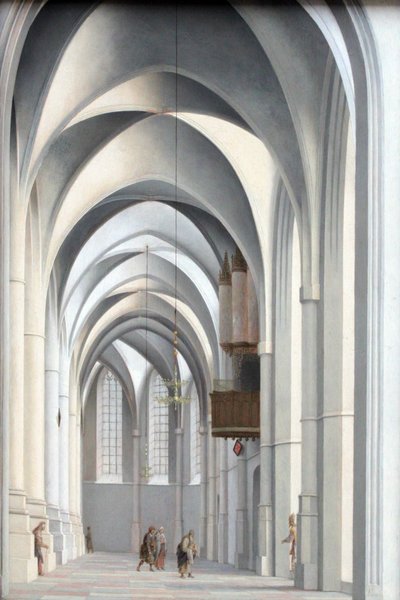Utsikt in i ambulatoriet i Sankt Bavo i Harlem av Pieter Jansz. Saenredam