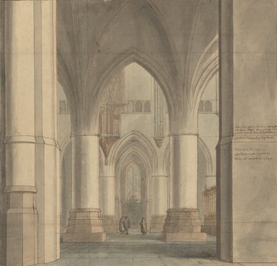 Kören och norra ambulatoriet i Sankt Bavos kyrka i Haarlem av Pieter Jansz. Saenredam