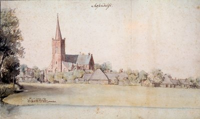 Utsikt över Assendelft i Nederländerna 1633 Teckning av Pieter Jansz (1597-1665) 1633 Paris. holländska institutet av Pieter Jansz Saenredam